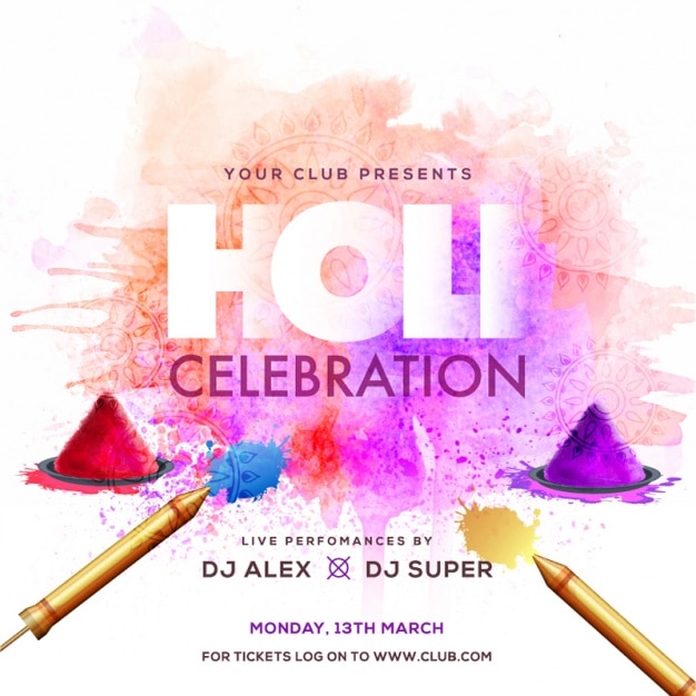 Vector diseño de fondo de la celebración de holi