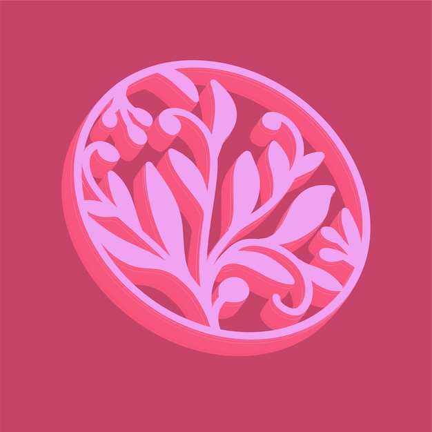 Diseño de fondo de círculo floral 3D