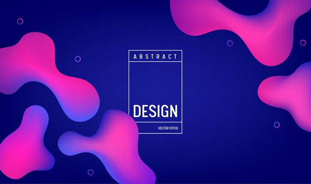 Diseño de fondo de color degradado líquido. Cartel minimalista futurista fluido o página de destino. Ilustración de vector de moda en eps10