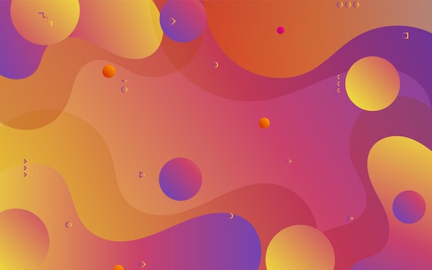 Diseño de fondo de color líquido Composición de formas de gradiente fluido