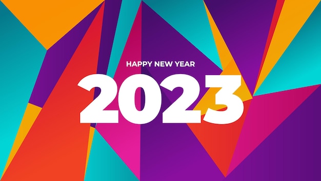 Diseño de fondo colorido de celebración de año nuevo 2023