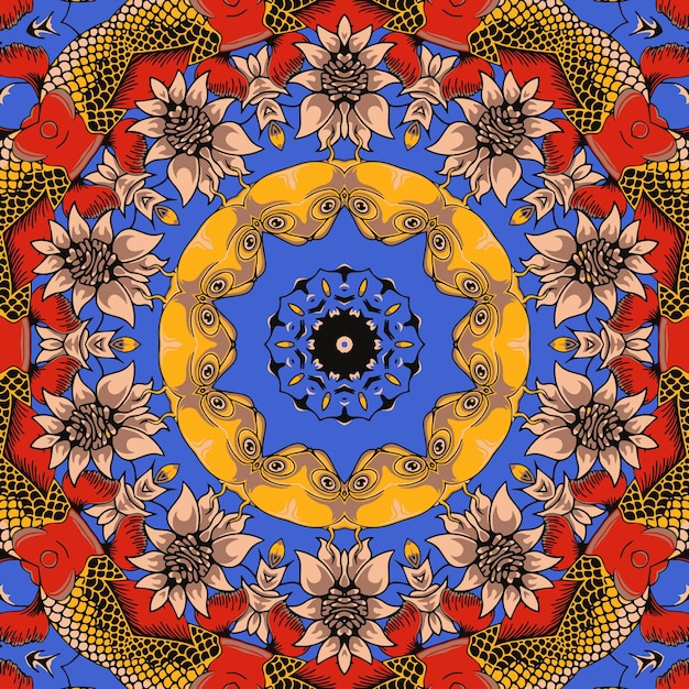 Diseño de fondo colorido festivo ornamental de patrones sin fisuras étnicos vintage tribal abstracto