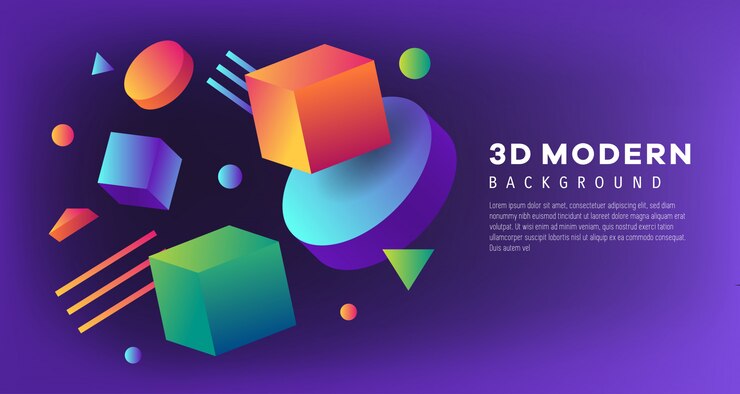 Vector diseño de fondo colorido geométrico moderno 3d