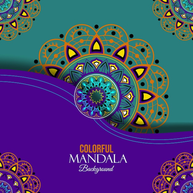 Diseño de fondo colorido mandala de lujo