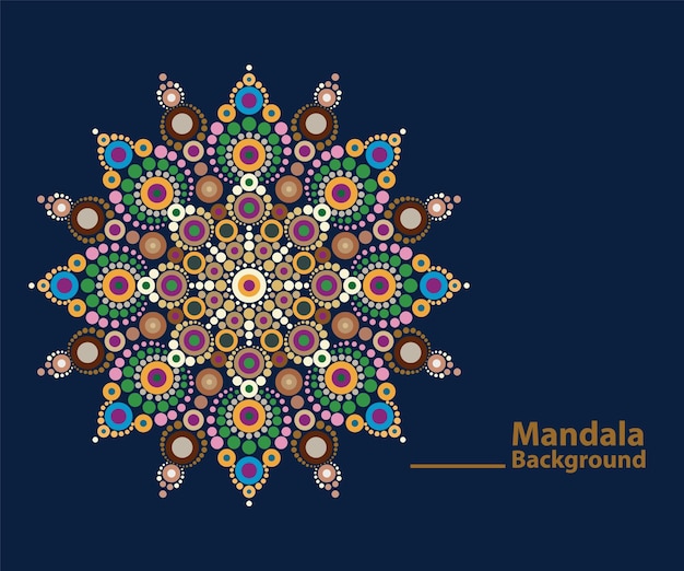 Diseño de fondo colorido mandala en vector