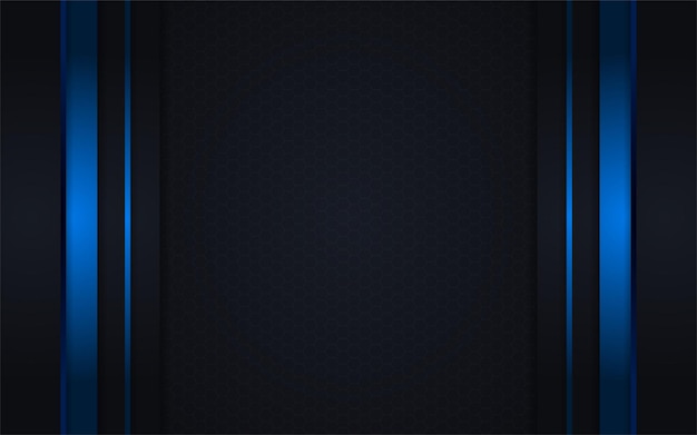 Diseño de fondo de combinación de líneas abstractas negras y azules degradado