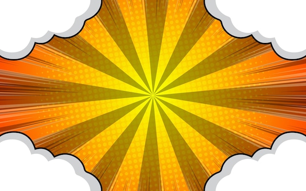 Diseño de fondo cómico con nubes
