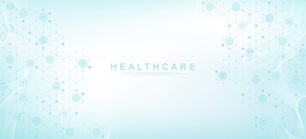 Diseño de fondo del concepto de innovación de la asistencia sanitaria y el patrón médico