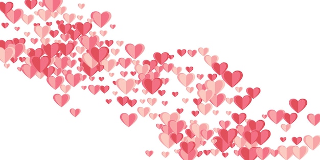 Diseño de fondo de confeti de formas de corazón color de rosa Papercut boda d