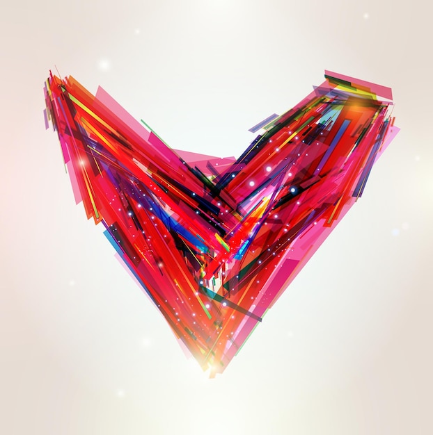 Vector diseño de fondo de corazón abstracto con patrón de píxeles