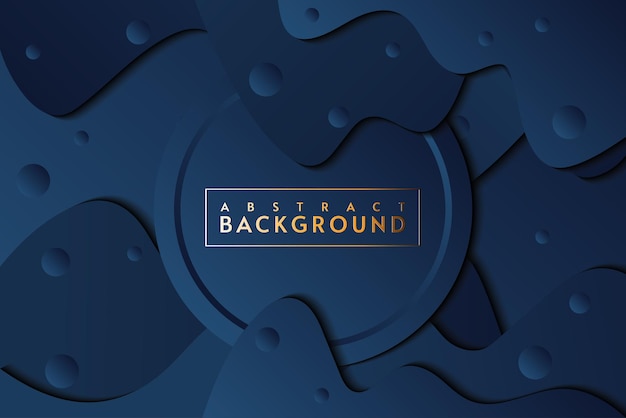 diseño de fondo de corte de papel azul oscuro