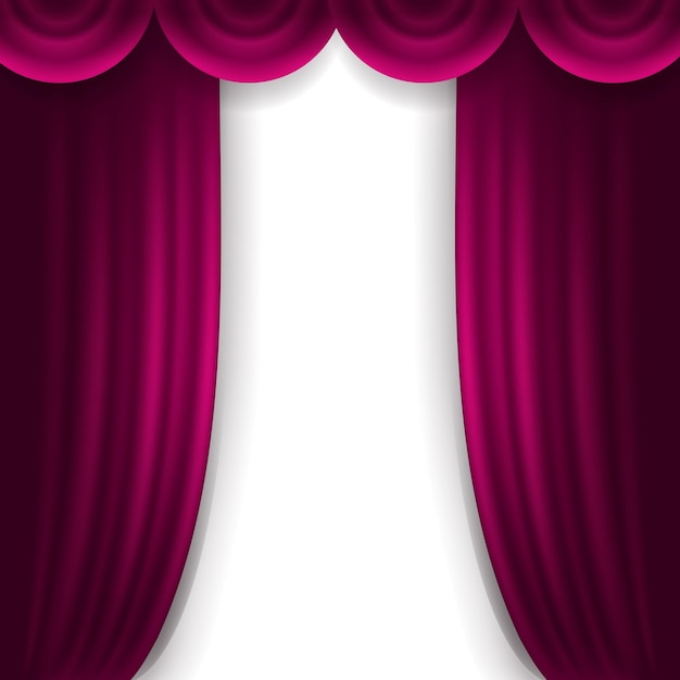 diseño de fondo de cortina rosa vectorial realista