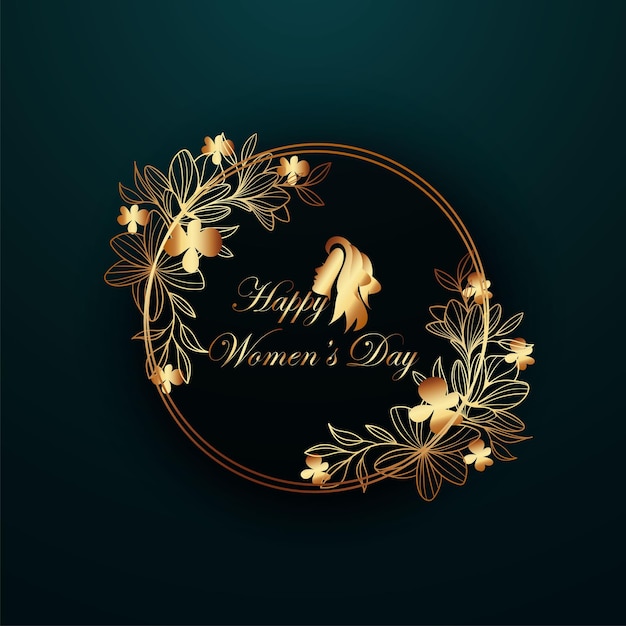 diseño de fondo creativo para el día de la mujer con color dorado