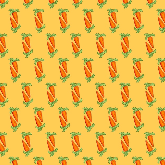 Vector diseño de fondo creativo con un tema de fruta con la forma básica de un fondo artístico de zanahoria