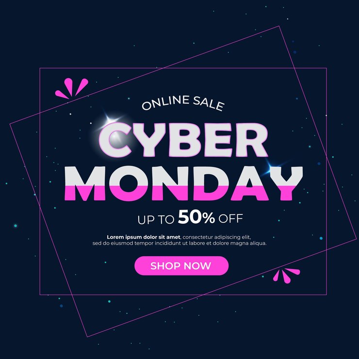 Diseño de fondo de Cyber Monday con formas abstractas fondo de descuento de banner de venta venta cibernética da