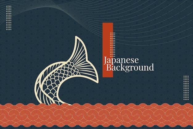 Diseño de fondo decorativo asiático de estilo japonés