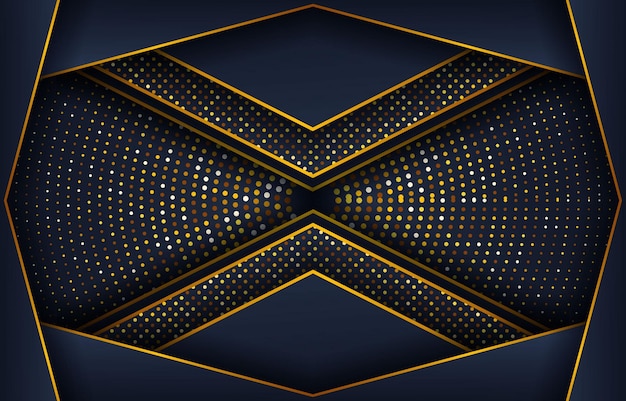 Diseño de fondo degradado dorado y azul de lujo