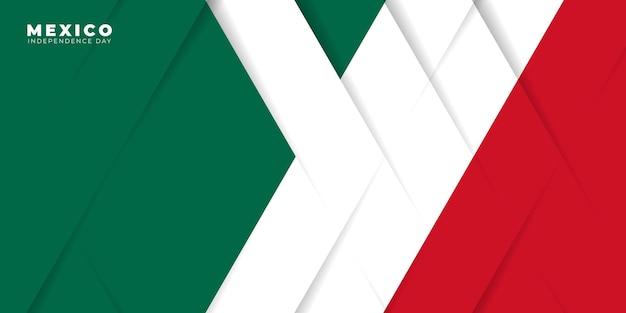 Diseño de fondo para el día de la independencia de méxico con diseño geométrico verde blanco y rojo