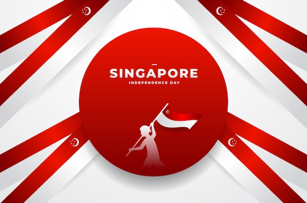 Diseño de fondo del día de la independencia de Singapur