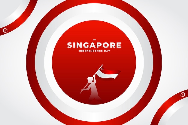 Diseño de fondo del día de la independencia de Singapur