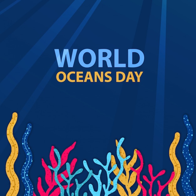 Vector diseño de fondo del día mundial de los océanos