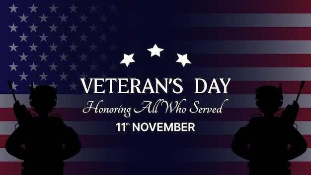 Diseño de fondo del día de veteranos para invitación de cartel de banner o redes sociales