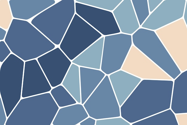 Diseño de fondo de diagrama de Voronoi azul abstracto en estilo geométrico