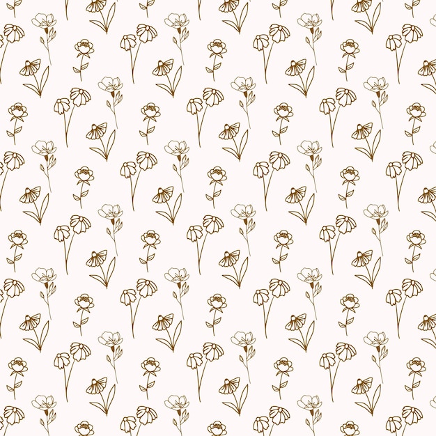 diseño de fondo de dibujo sin costuras de flor repetida
