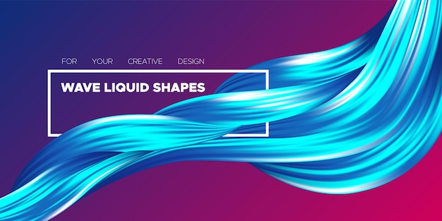Vector diseño de fondo dinámico abstracto de formas fluidas de onda 3d