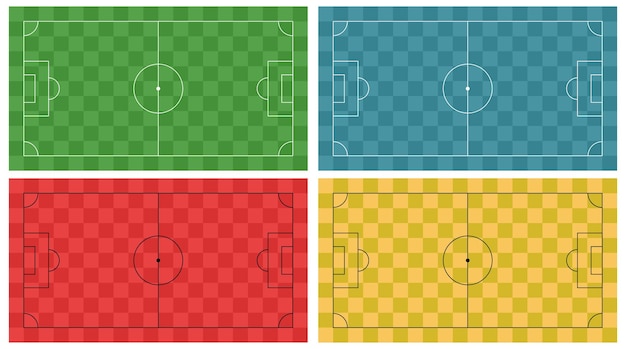 Diseño de fondo de diseño de campo de fútbol de 4 colores.