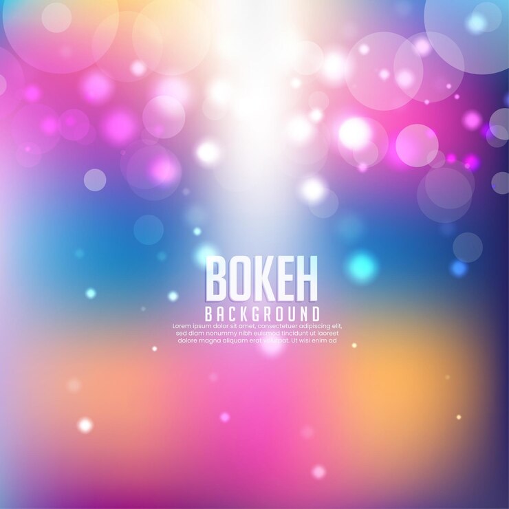 Vector el diseño de fondo con efecto bokeh de color gradiente abstracto con color gradiente rosa azul y naranja