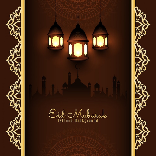 Diseño de fondo eid mubarak con estilo abstracto