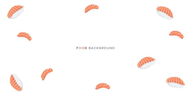 Diseño de fondo para un estandarte con concepto de plato de comida japonesa adornos de comida japoneses lindos