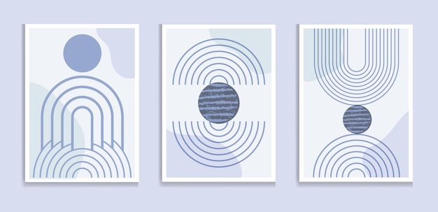 Diseño de fondo estético contemporáneo abstracto de mediados de siglo con formas vectoriales de equilibrio geométrico