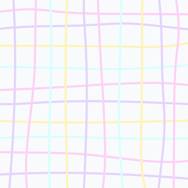 Diseño de fondo de estilo doodle a cuadros con líneas coloridas impresión pintoresca de picnic colorida