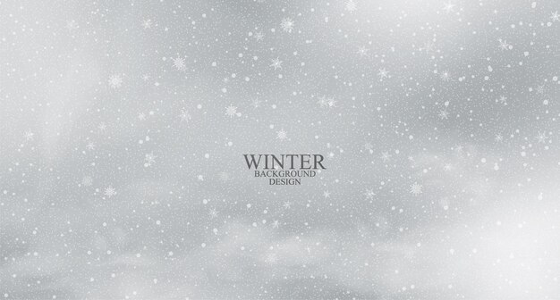 Diseño de fondo de estilo invernal con elementos de nieve y escamas