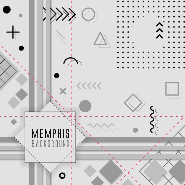 Vector diseño de fondo de estilo memphis