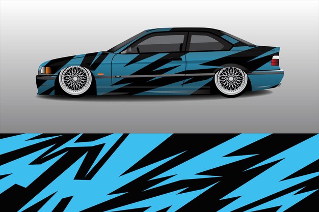 diseño de fondo de etiqueta de envoltura de coche de carreras