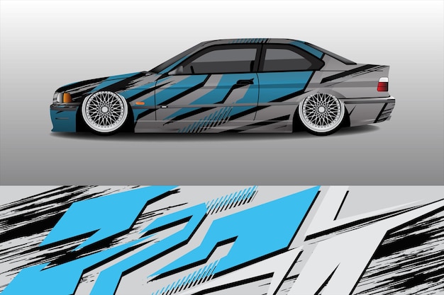diseño de fondo de etiqueta de envoltura de coche de carreras
