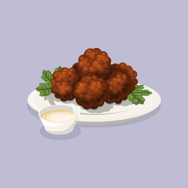 Vector diseño de fondo de falafel con estilo de dibujos animados