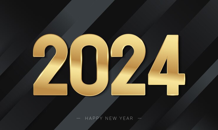 Vector diseño de fondo de feliz año nuevo 2024