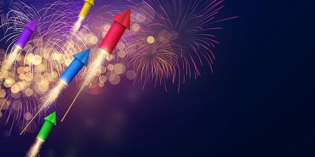 Diseño de fondo de feliz año nuevo de fiesta de celebración con temática navideña