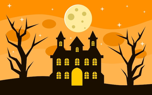 Diseño de fondo feliz halloween con color naranja para portadas, pancartas y más