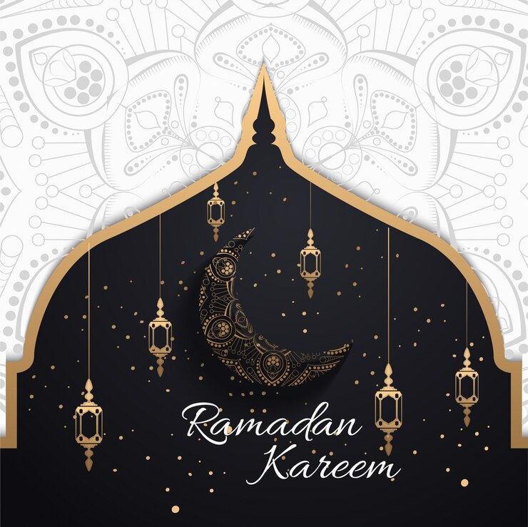 Diseño de fondo para el festival musulmán eid Mubarak. Diseño de caligrafía árabe para Ramadan Kareem, elemento de mezquita blanca. Saludo Eid-al-Adha