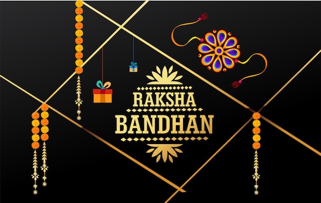 Diseño de fondo del festival Rakhi con ilustración creativa de Rakhi, festival indio Raksha Bandhan