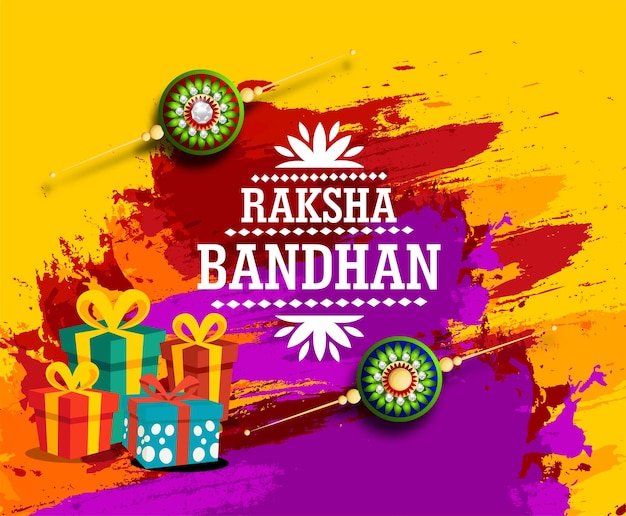 Diseño de fondo del festival Rakhi con ilustración creativa de Rakhi, festival indio Raksha Bandhan