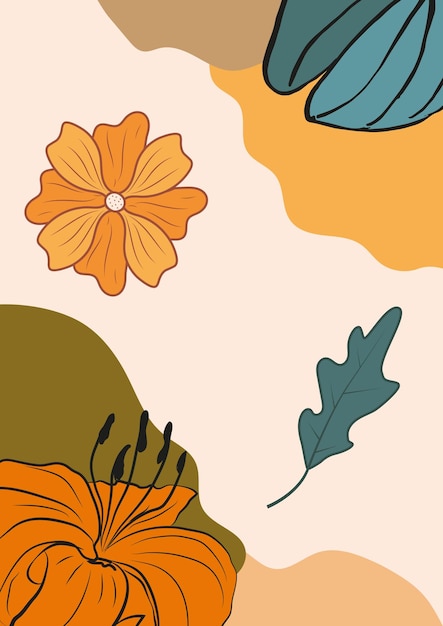 Diseño de fondo floral colorido abstracto