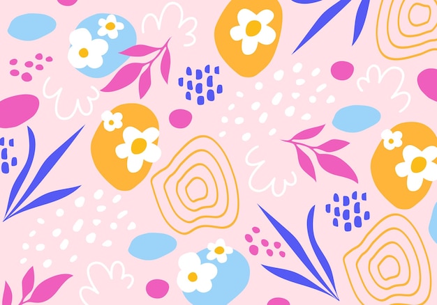 Diseño de fondo floral colorido vectorial