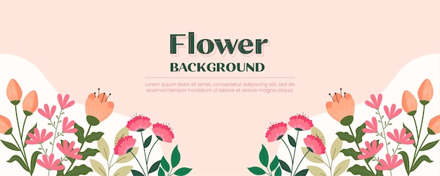 Diseño de fondo floral Hermoso diseño de plantilla de banner floral