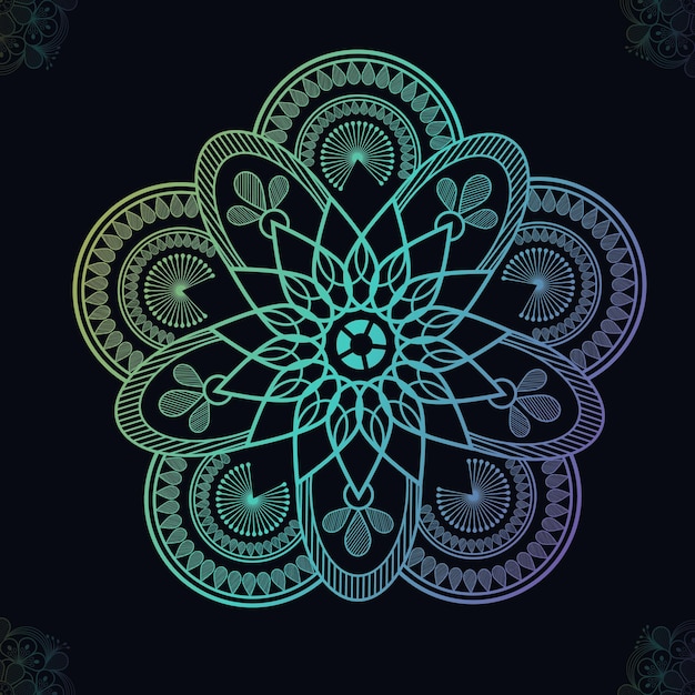 Vector diseño de fondo floral-mandala